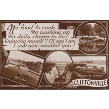 No Housework Food To Cook Washing Up Cliftonville Kent Old Real Photo Postcard