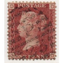 Sg43 1d red plate 207 fine used " O D " (REDS)