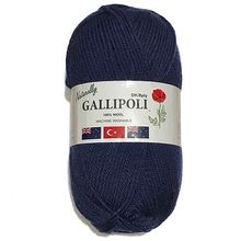 Yarn Knitting Naturally Gallipoli 100% Wool 8ply #Navy Blue 1916 Big 100g Balls