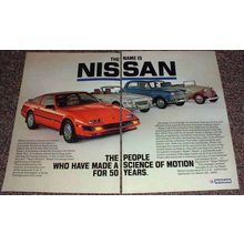 1985 Nissan Z car 2-page Ad, Name is Nissan!!