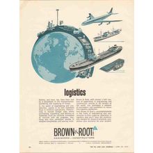 BROWN AND ROOT INC 1962 logistics engineers constructors vintage ad