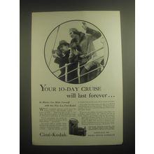 1931 Cine-Kodak Movie Camera Ad - Your 10-day cruise will last forever