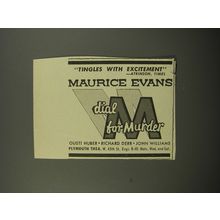 1953 Dial M for Murder Play Advertisement - Tingles with excitement