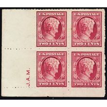 368, Mint NH (1 HR) 2¢ Private Perforation Block With Initials * Stuart Katz