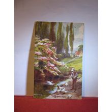 IN THE COUNTRY by Gilbert Foster antique postcard Raphael Tuck 'Oilette' 1905pm=