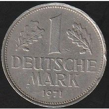 1971 F Germany 1 Mark Coin