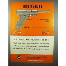 1955 Ruger Standard Model Pistol Ad - Responsibility