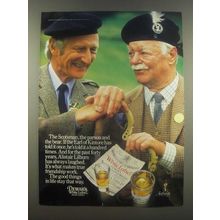1985 Dewar's White Label Scotch Ad - Scotsman, Parson and the Bear