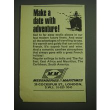 1968 Messageries Maritimes Ad - Make a date with adventure