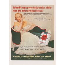 Marlene Dietrich Lucky Strike Cigarettes Advertising Postcard