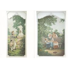 Charles Rocher De Gerigne 2x Romantic Normandie Painting Postcard s