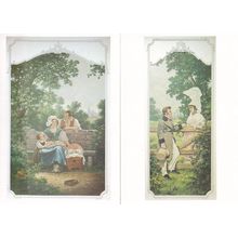 Charles Rocher De Gerigne 2x Costume Normandy Painting Postcard s