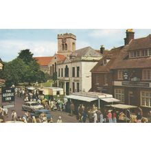 Ringwood Market Day Hampshire Burger Caravan 1970s Postcard