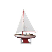 Pack Of 2] Wooden Decorative Sailboat 12"" - Red Sailboat Model