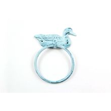 Pack Of 2] Rustic Dark Blue Whitewashed Cast Iron Mallard Duck Towel Holder ...