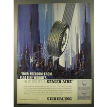 1961 Seiberling Tires Ad - Your freedom from flat tire worries