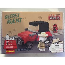 NEW Peanuts Snoopy Secret Agent Car Building Set - 114 Pieces