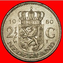 Ⰶ PORTRAIT SINISTER: NETHERLANDS ★ 2 1/2 GULDEN 1980 COCK★LOW START★NO RESERVE
