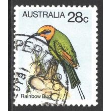 AUSTRALIA 1980: BIRDS DEFINITIVES - 28c RAINBOW BIRD USED (G6)