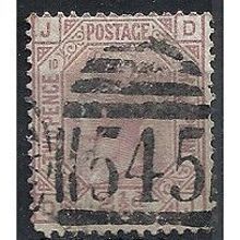 1878 SG141 2 1/2d Rosy-Mauve Plate 10 Good Used Check Letters "DJ".