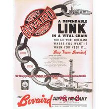 BOVAIRD SUPPLY COMPANY 1955 dependable link oil equipment vintage ad
