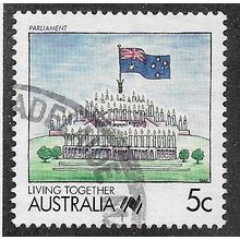 AUS 1988 5c 'LIVING TOGETHER - PARLIAMENT' FINE USED (EBID67-138)
