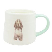 Dog Mug Ceramic 8 CM with Green Handle Dishwasher & Microwave Safe Tableware