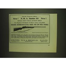 1932 N.R.A. Service Co. N.R.A Junior 33 Rifle Ad - $10.50 Express Collect