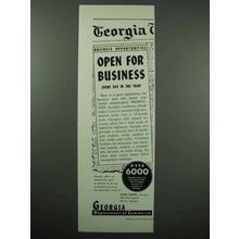 1954 Georgia Commerce Ad - Open for Business