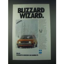 1978 Plymouth Horizon Car Ad - Blizzard Wizard