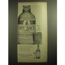 1959 Williams & Humbert Dry Sack Sherry Ad - Great on the Rocks