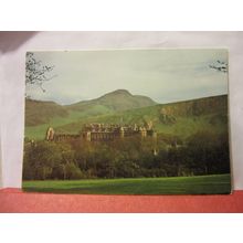HOLYROOD PALACE AND ARTHUR'S SEAT, EDINBURGH vintage unused postcard =