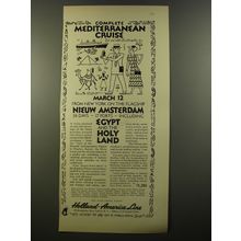 1954 Holland-America Line Cruise Ad - Complete Mediterranean Cruise
