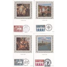 Europa 1984 4x Benham Postcard Silk Set Of Card s