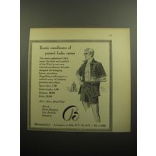 1957 Bloomingdale's Fashion Ad - Exotic coordinates of printed India cotton