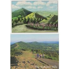 Rambling On Malvern Hills & Summer Painting 2x Worcs Postcard s