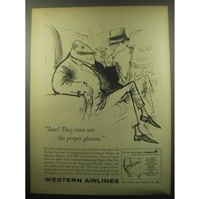 1959 Western Airlines Advertisement - art by Ronald Searle - Jove!