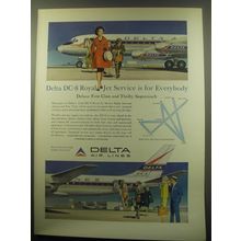 1959 Delta Air Lines Ad - Delta DC-8 Royal Jet Service is for everybody