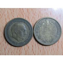 Spain 1954 Franco 1953-54* 2`50 Peseta Coin