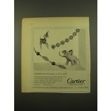 1961 Cartier Jewelry Advertisement - Fawn Brooch; Bracelet; Elephant Clip
