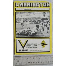 1985 programme Warrington v. Barrow