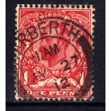 GB 1911 - 12 KGV 1d Scarlet Die B used SG 332 Pmk 27 July 1912 ( C1183 )