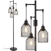 Dimmable Floor Lamp for Living Room, Farmhouse Floor Lamps with Elegant Hanging