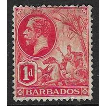 BARBADOS 1912 GV WMK MULT CROWN CA 1d USED SG172