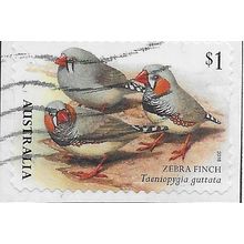 AUS 2018 $1.00 (S/A) 'BIRDS -FINCHES -ZEBRA' ON PAPER FINE USED (EBID25-882)