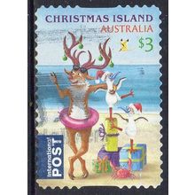 Christmas Island 2024 Christmas - Rudolph, Boobies & Gifts $3 Int Post s/a Used
