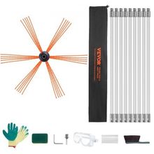 30 Feet Chimney Sweep Kit, w/ 9 Reinforced Nylon Flexible Rods, Ergonomic Ch...
