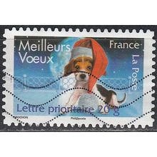 France 2007 Michel 4345 O Cote (2008) 1.50 € Chien avec bonnet rouge