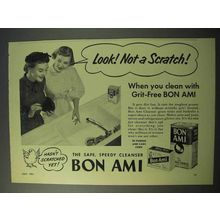 1951 Bon Ami Cleanser Ad - Look! Not a Scratch!