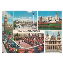 LONDON, Multiview used vintage postcard by Colourmaster no date #